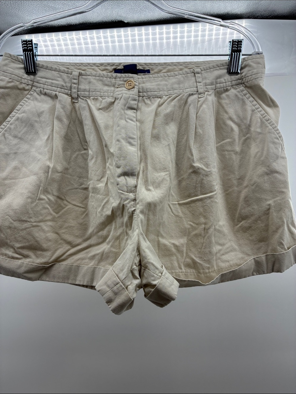 J. Crew Women's Flat Front Khaki Shorts in Light Beige
